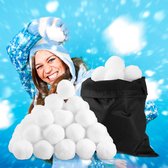 Relaxdays nep sneeuwballen 50 stuks - kerstversiering - sneeuwbalgevecht binnen - wit