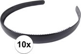 10x Zwarte dames diadeem/haarband 1,5 cm breed