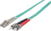 Intellinet 751117 Câble fibre optique 1 m OM3 ST LC Aqua
