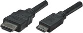 Manhattan HDMI Aansluitkabel 1.80 m 304955-CG Ultra HD-HDMI Zwart [1x HDMI-stekker - 1x HDMI-stekker C mini]
