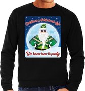 Foute Kersttrui / sweater - Christmas Achterhoek style we know how to party - zwart voor heren - kerstkleding / kerst outfit S (48)