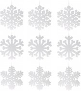 3x Sneeuwvlok hangdecoratie wit 49 cm - Winter thema - Kerstversiering/decoratie