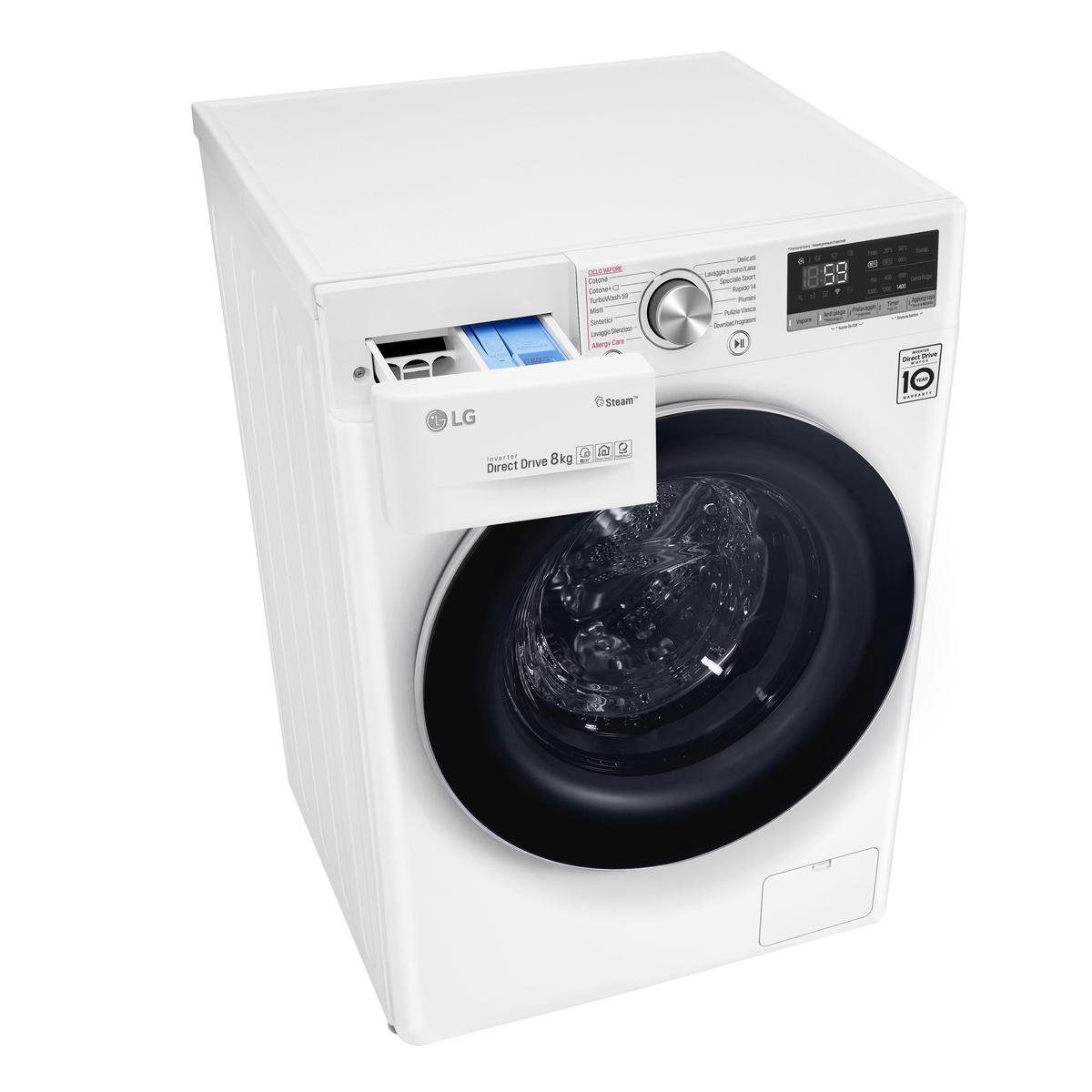 LG - F4WV708P1 - wasmachine - Voorbelading 8 kg - 1360 RPM - Wit