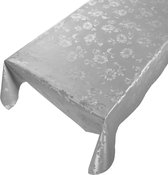 Tafelzeil Floreale Donkergrijs -  140 x 600 cm - Grijs tafellaken - Tafelkleed plastic - Voor buiten en binnen - Verschillende maten - Geleverd in een koker