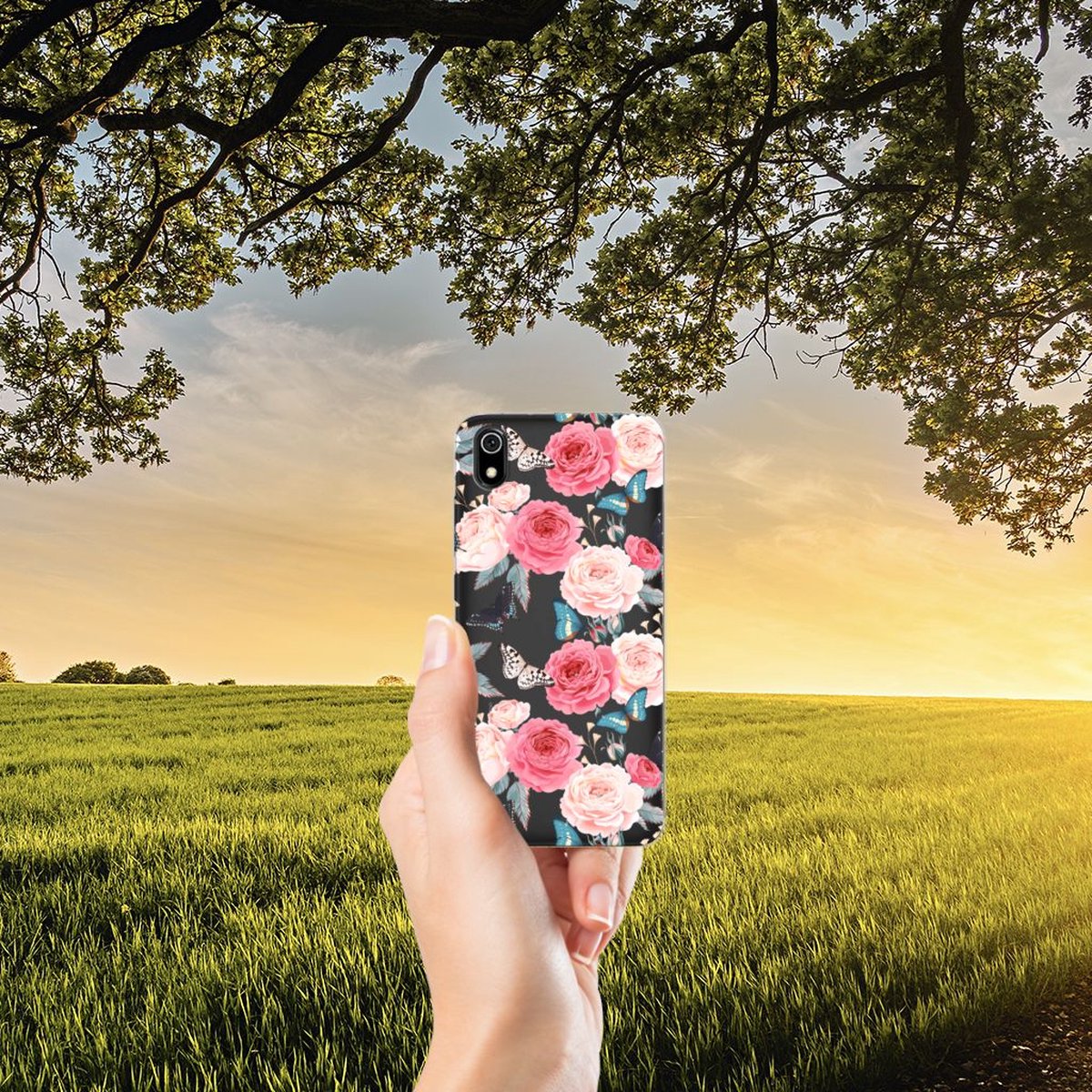 Xiaomi Redmi 7A TPU Case Butterfly Roses