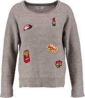 Only grijze trui met badges - Maat S