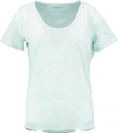 Calvin klein zijden shirt misty blue deels open rug - Maat M