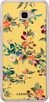 Samsung J4 Plus hoesje siliconen - Floral days | Samsung Galaxy J4 Plus case | geel | TPU backcover transparant