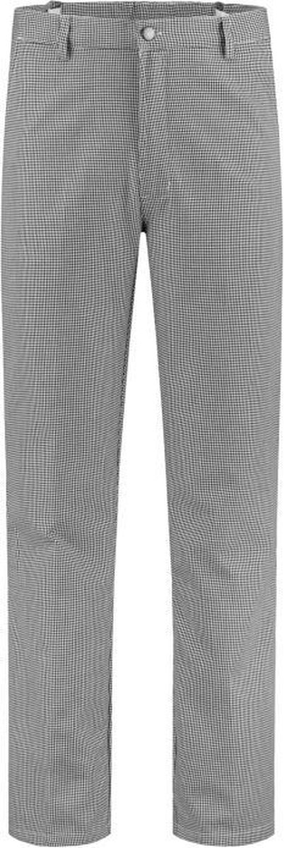 EM Kitchen Bakkersbroek polyester/katoen wit/zwart maat 52