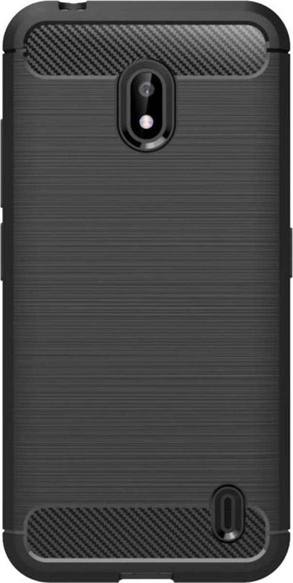 Shop4 - Geschikt voor Nokia 2.2 (2019) Hoesje - Zachte Back Case Brushed Carbon Zwart