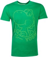 Nintendo Super Mario Heren Tshirt -M- Yoshi Rubber Print Groen