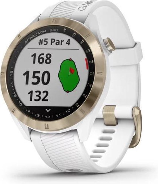 Garmin Approach S40 - Golfhorloge - Stainless Steel - 43 mm - Lichtgoud/wit