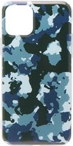 ADEL Siliconen Back Cover Softcase Hoesje Geschikt voor iPhone 11 Pro - Camouflage Blauw