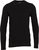 Kronstadt Heren Trui Carlo Zwart Ronde Hals Fitted Fit - S