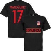 Kroatië Mandzukic 17 Team T-Shirt - Zwart - L
