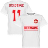 Denemarken Bendtner 11 Team T-Shirt - Wit - M