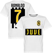 Juventus Ronaldo 7 Team T-Shirt - Wit  - XL