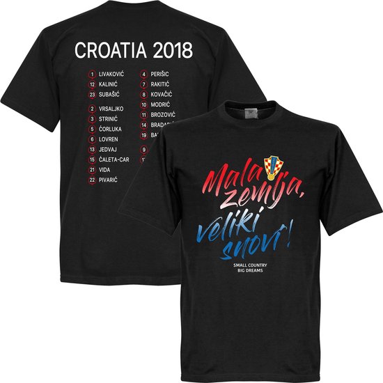 Kroatië Mala Zemlja, Veliki Snovi WK 2018 Selectie T-Shirt - Zwart - S