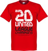 Manchester United 20 League Champions T-Shirt - Rood - XS