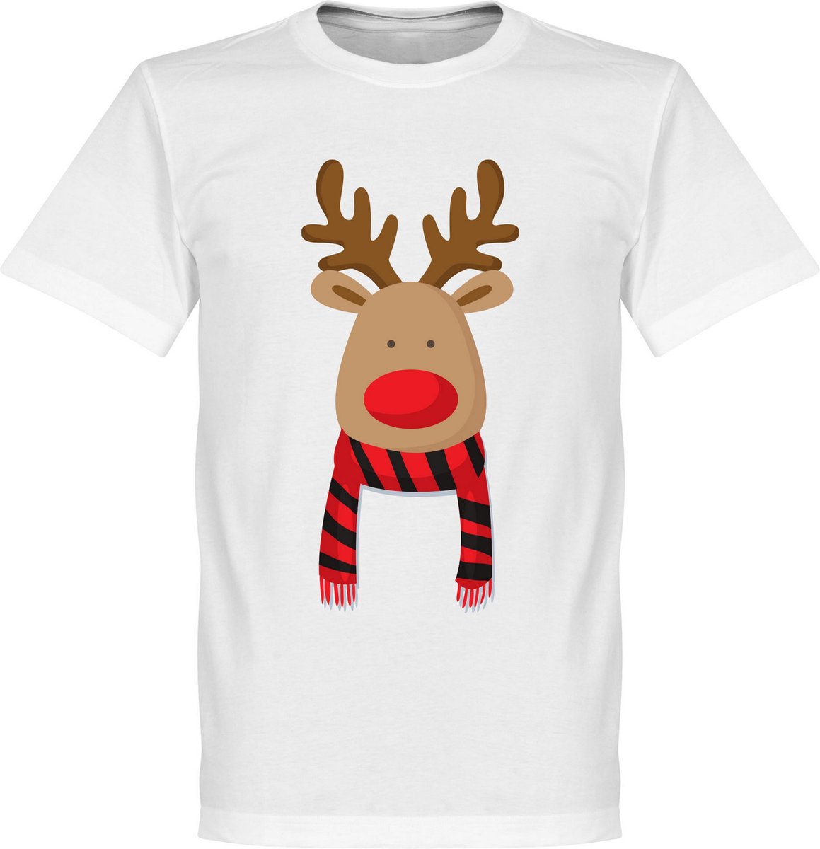 Reindeer Supporter T-Shirt - Rood/Zwart - M