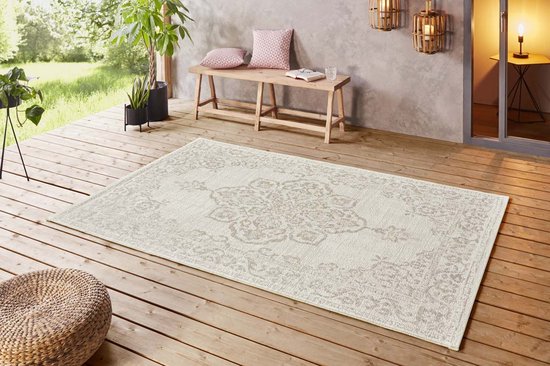 Tapis d'intérieur & d'extérieur vintage Tilos - crème / beige 120x170 cm