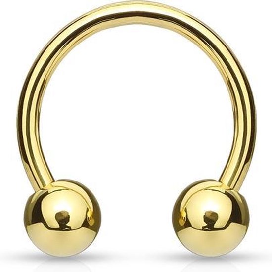 Circular Barbell Gold Plated piercing - 10 mm