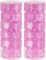 36x Plastic herbruikbare roze ijsklontjes/ijsblokjes gekleurd - Kunststof ijsblokjes roze - Verkoeling artikelen - Gekoelde drankjes maken