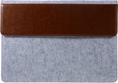 Shop4 - MacBook 13 inch Air Hoes - Sleeve Leer en Wolvilt Bruin