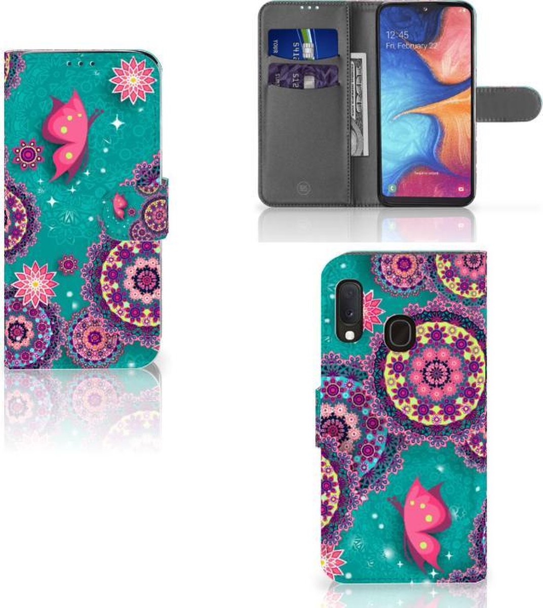 Samsung Galaxy A20e Hoesje Cirkels en Vlinders