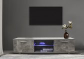 TV meubel TV kast Tenus met LED verlichting industrieel grijs beton design