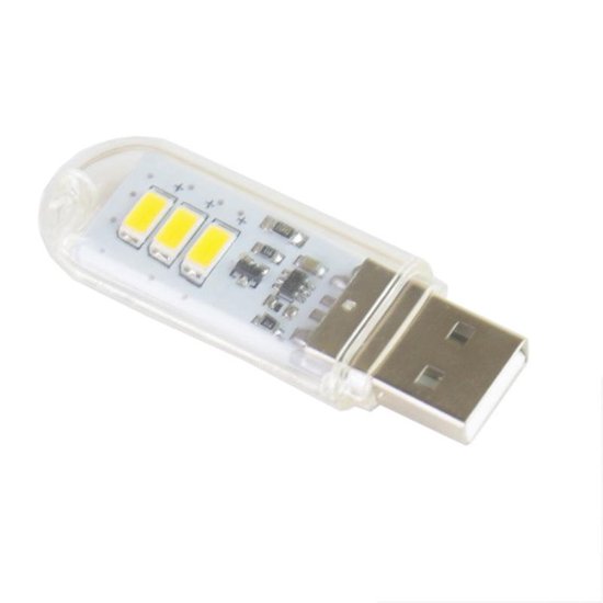 1 5 flash schijf stijl USB-licht 140LM 3 LED SMD 5630 Warm wit licht met  Touch schakelaar