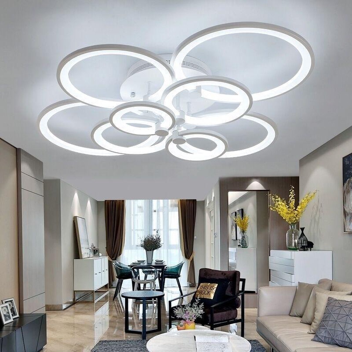 49W Creative ronde moderne kunst LED plafond lamp 6 koppen (wit licht) |  bol.com