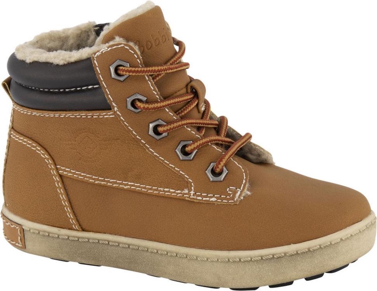 BobbiShoes Kinderen Bruine veterboot warm