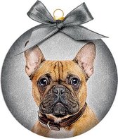 Plenty gifts ornament frosted franse bulldog 10,5x4,2x11,5 cm