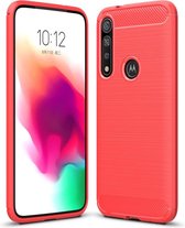 Armor Brushed TPU Back Cover - Motorola Moto G8 Plus Hoesje - Rood