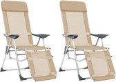 Verstelbare campingstoelen (INCL reisetui) Creme Beige 2 STUKS - campingstoelen (INCL reisetui) inklapbaar opvouwbaar Hoge rugleuning - Strandstoelen