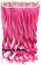 Clip in hairextensions 1 baan wavy roze - Peach Pink