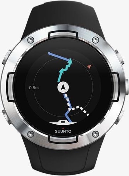 Suunto 5 sport horloge Touchscreen Bluetooth 218 x 218 Pixels Zwart, Roestvrijstaal