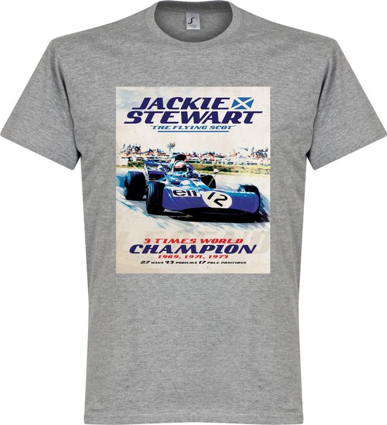 Jackie Stewart Poster T-Shirt - Grijs - XXXL