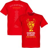 Liverpool Champions League 2019 Trophy Squad T-Shirt - Rood - XXL