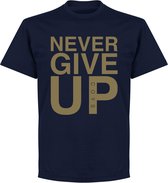 Never Give Up Spurs T-Shirt - Navy/ Goud - M