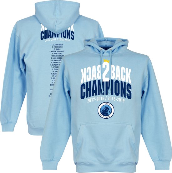 City Back to Back Champions Hoodie - Lichtblauw