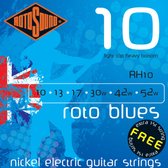 Rotosound Roto Blues, Nickel Plated Electric Guitar Strings, Light Top Heavy Bottom, 10-52