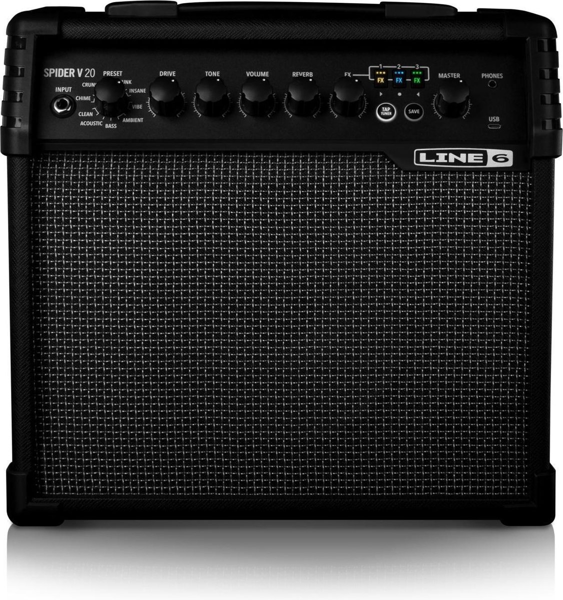 Amplificatore Chitarra Yamaha Line 6 Spider V 20 MkII - 20W Con Altoparlante Da 8 Pollici | Effetti Integrati - Foto 5