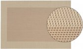 1x Set de table beige / marron tissé / tressé avec bord 45 x 30 cm - Sets de table / sous-couches marron décoration de table - Housse de table