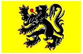 2x Vlaamse gemeenschap vlaggen 90 x 150 cm - Vlaanderen decoratie