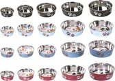 Bowl bella paw motive red, 12cm stainless steel