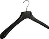 De Kledinghanger Gigant - 10 x Mantel / kostuumhanger kunststof zwart met schouderverbreding, 48 cm