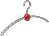 De Kledinghanger Gigant - 12 x Garderobehanger Point kunststof zilver / rood, 45 cm