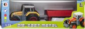 Lg-imports Tractor Farmer Car Aanhanger 1:72 Diecast Geel